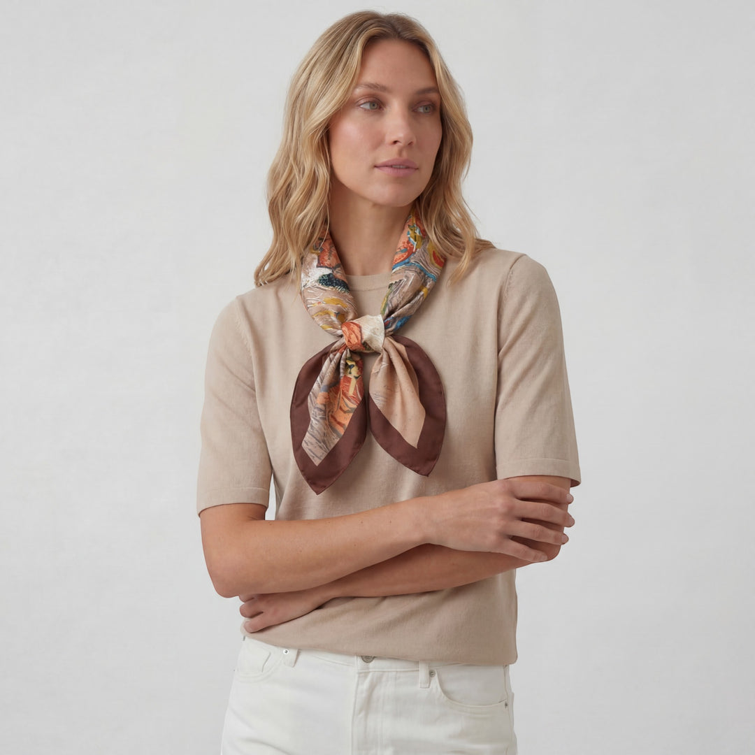 Foulard carré donna in satin di seta – Sciarpa elegante versatile