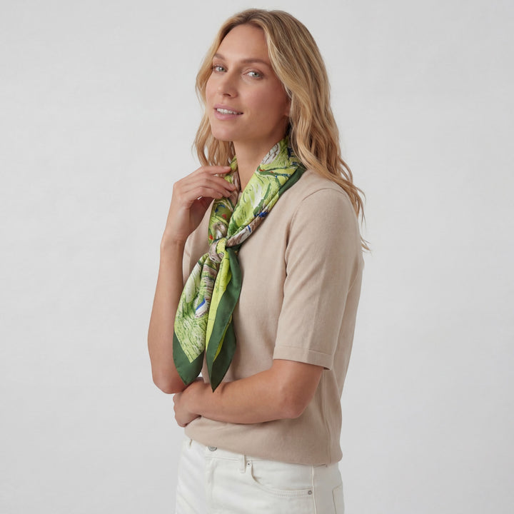 Foulard carré donna in satin di seta – Sciarpa elegante versatile
