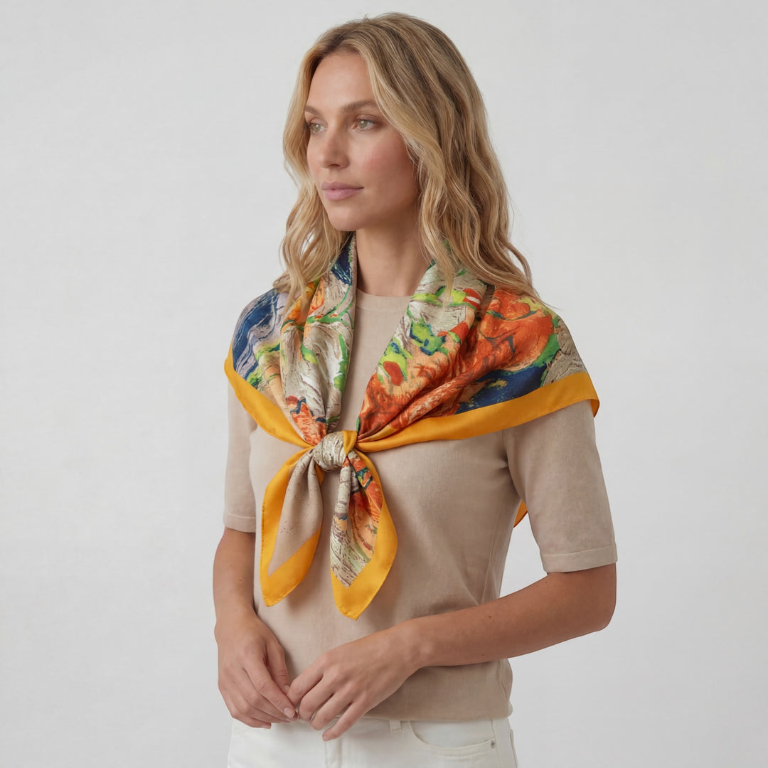 Foulard carré donna in satin di seta – Sciarpa elegante versatile
