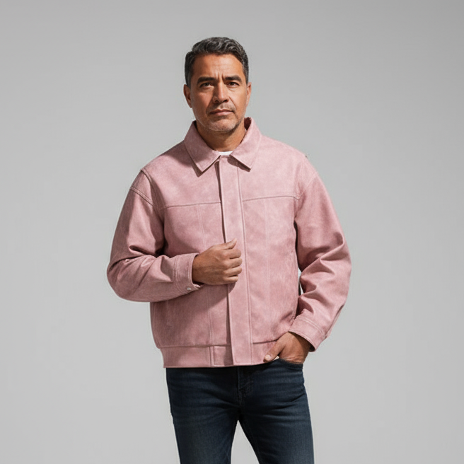 Herren Lederjacke – Reißverschluss Lässiger Schnitt