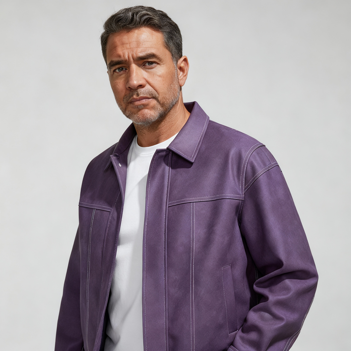 Herren Lederjacke – Reißverschluss Lässiger Schnitt