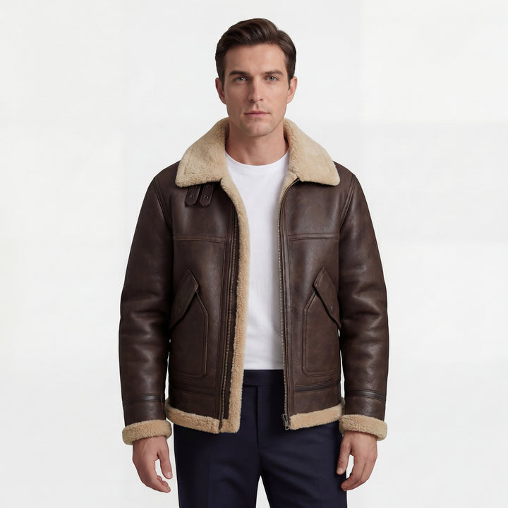 Herren Jacke mit Fleece-Futter aus Lammwolle – lässiger Schnitt