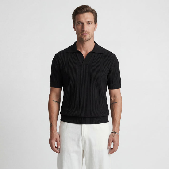 Polo uomo in maglia traspirante – Texture traforata ariosa