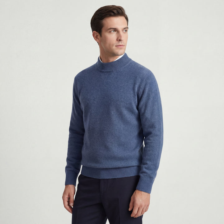 Pullover Herren Rollkragen Strick – Weite Passform | Gebürstete Wolle