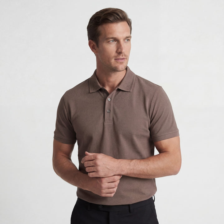Herren-Polo aus Baumwollstrick – kurzärmeliges Polo mit Strickstruktur