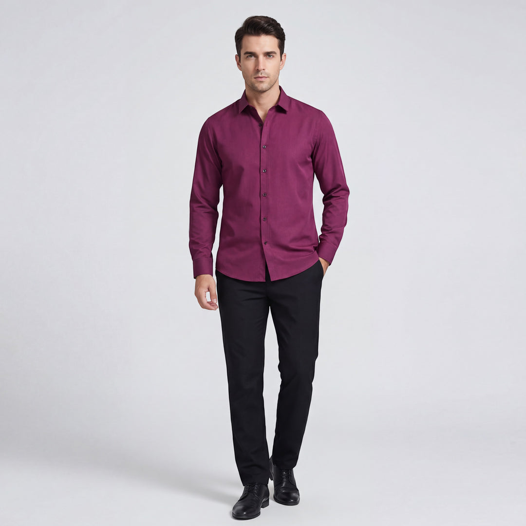 Claire Mode | Camicia Uomo Slim Fit Regolata Antipiega