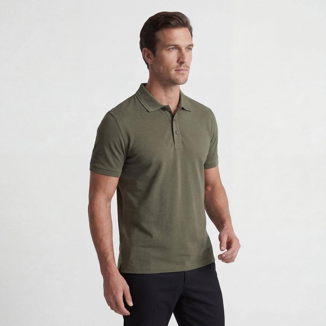 Herren-Polo aus Baumwollstrick – kurzärmeliges Polo mit Strickstruktur