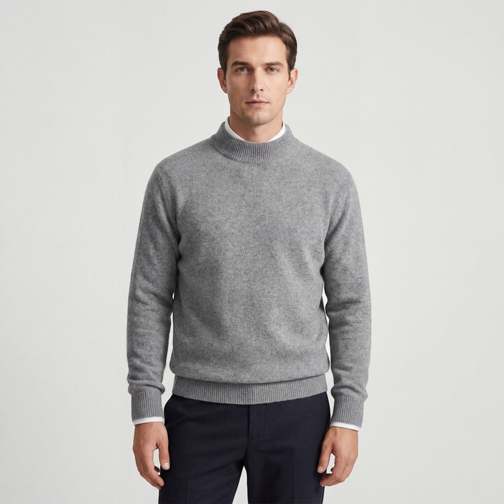 Pullover Herren Rollkragen Strick – Weite Passform | Gebürstete Wolle
