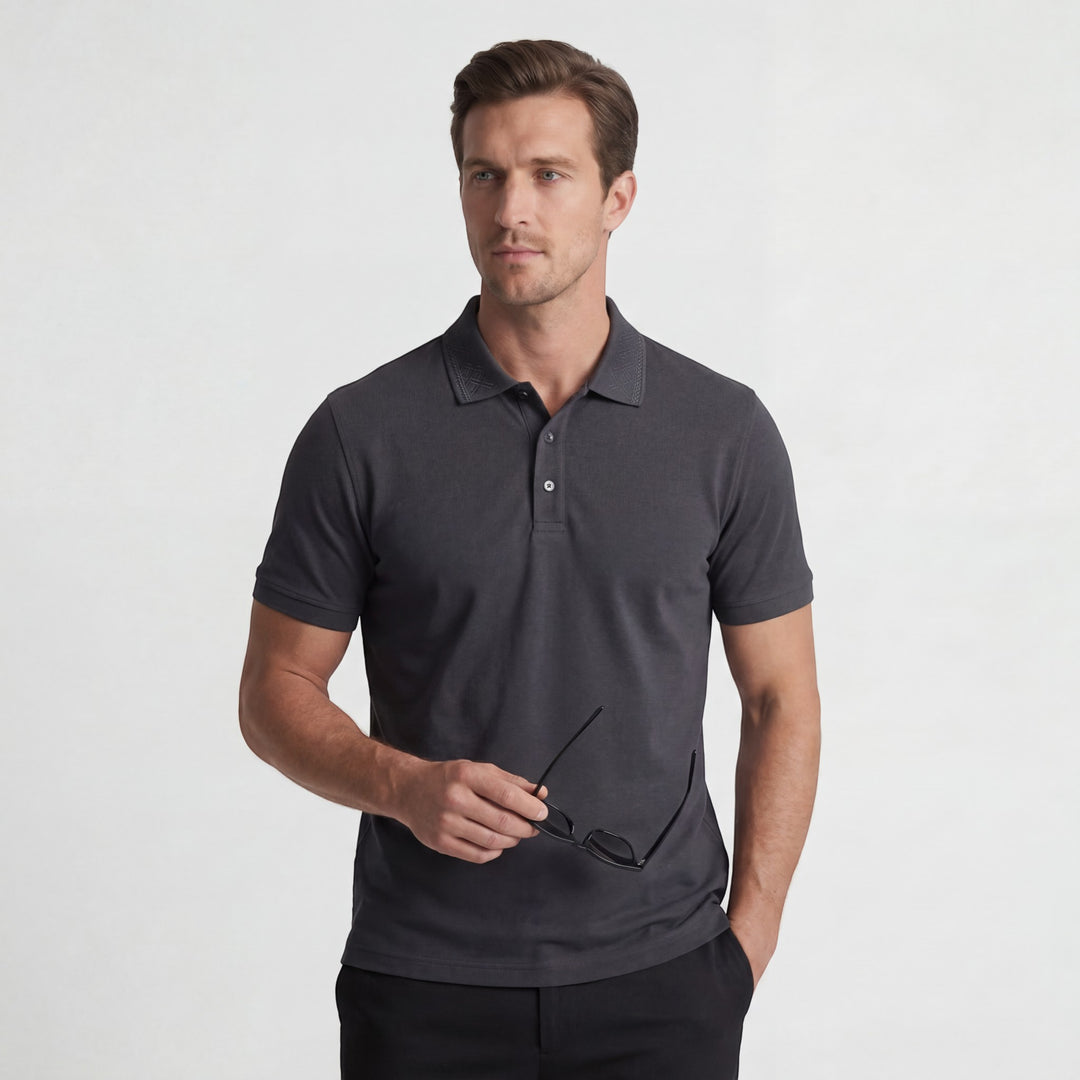 Herren-Polo aus Baumwollstrick – kurzärmeliges Polo mit Strickstruktur
