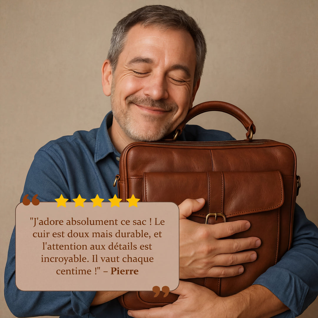 Claire Mode | Borsa Porta Documenti Messenger in Pelle di Vitello Uomo