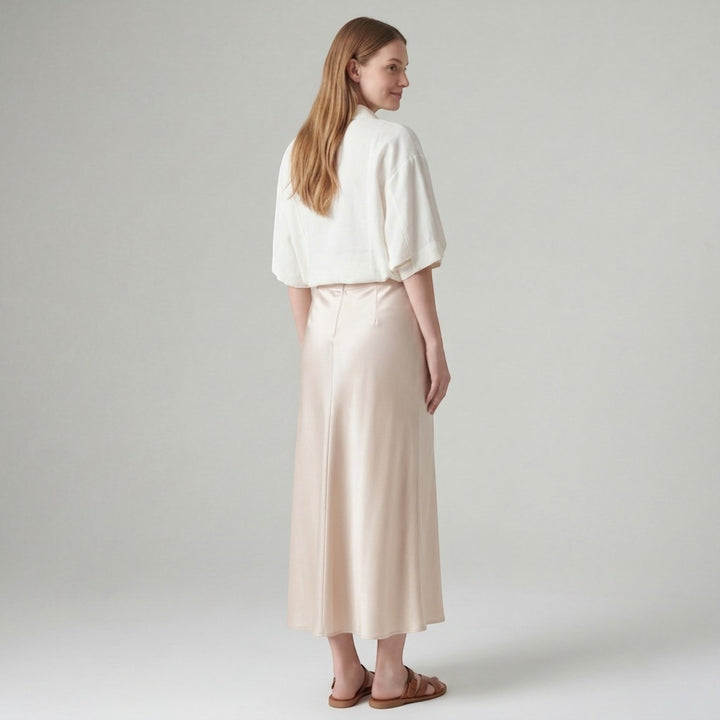 Damen Midirock aus Satin – Eng anliegende Passform