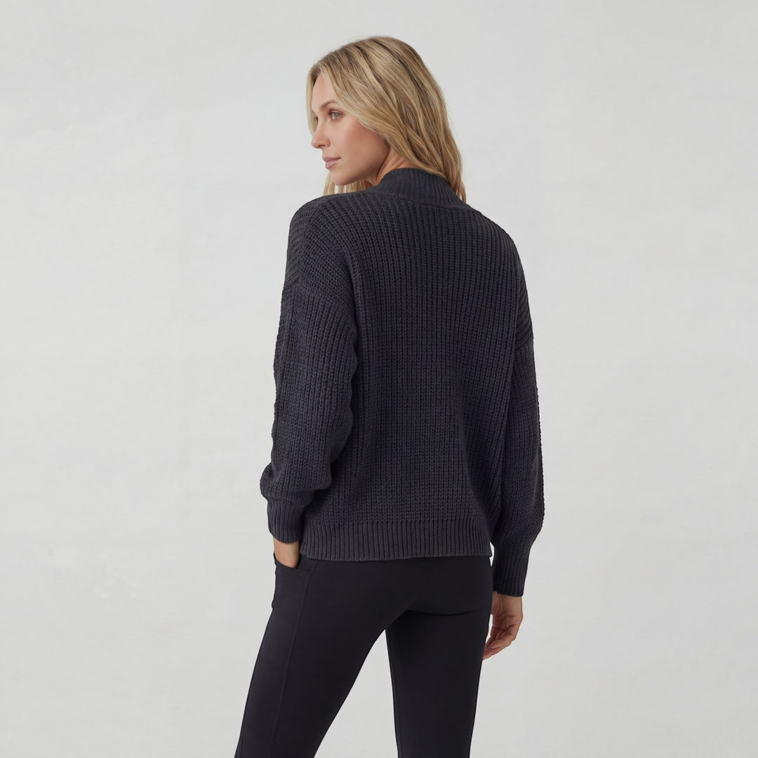 Offener Damen Cardigan aus Acrylstrick – Fledermausärmel, lässiger Schnitt