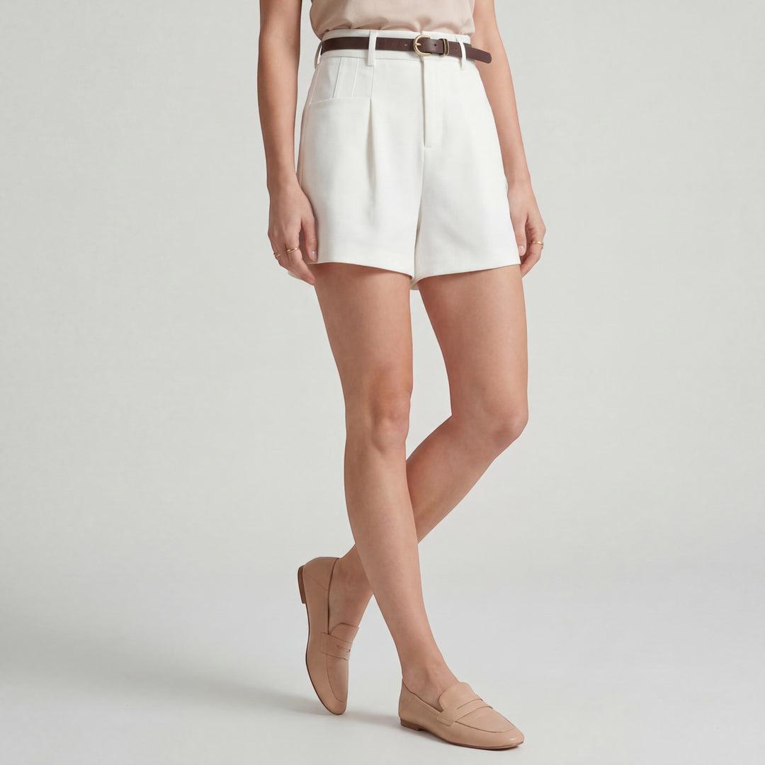 Damen High-Waist-Shorts aus gewebtem Stoff – Eng anliegende Passform