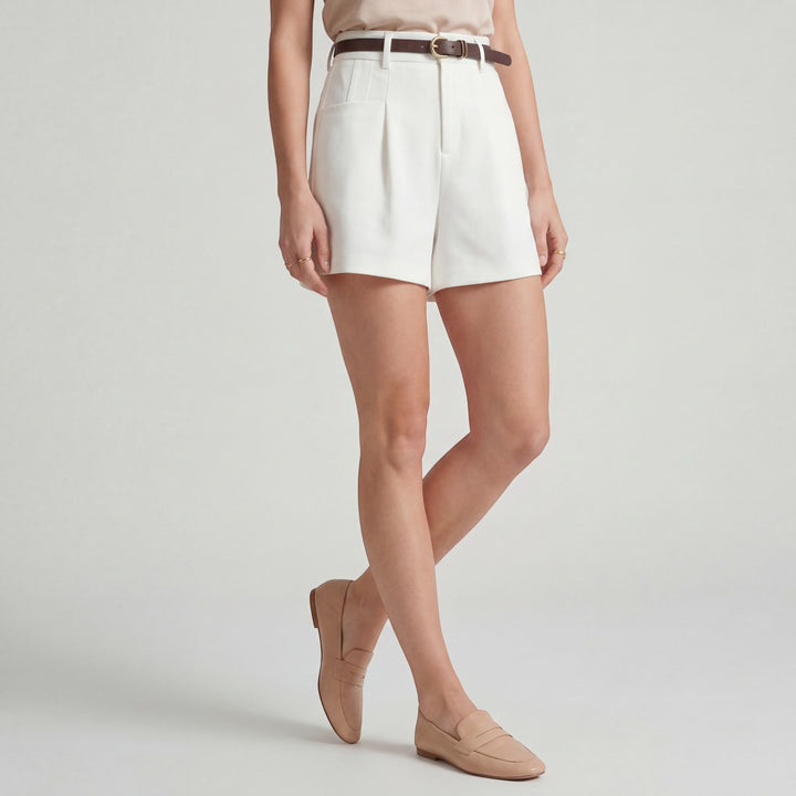 Damen High-Waist-Shorts aus gewebtem Stoff – Eng anliegende Passform