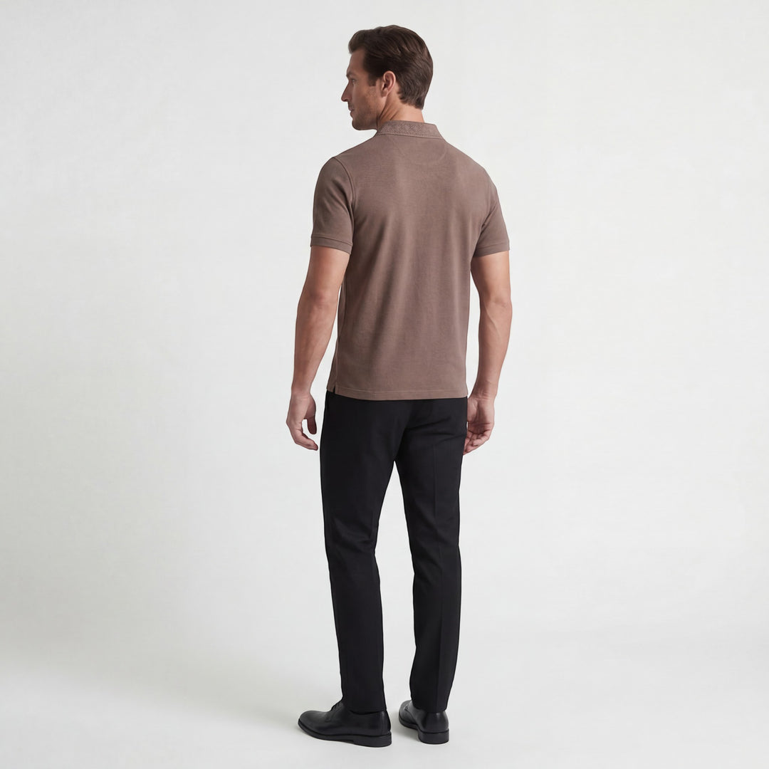 Herren-Polo aus Baumwollstrick – kurzärmeliges Polo mit Strickstruktur