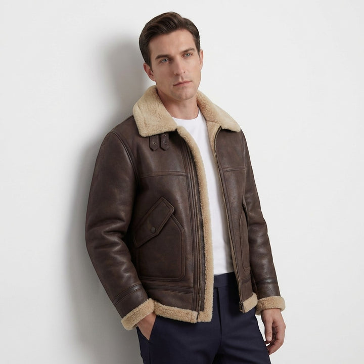 Herren Jacke mit Fleece-Futter aus Lammwolle – lässiger Schnitt
