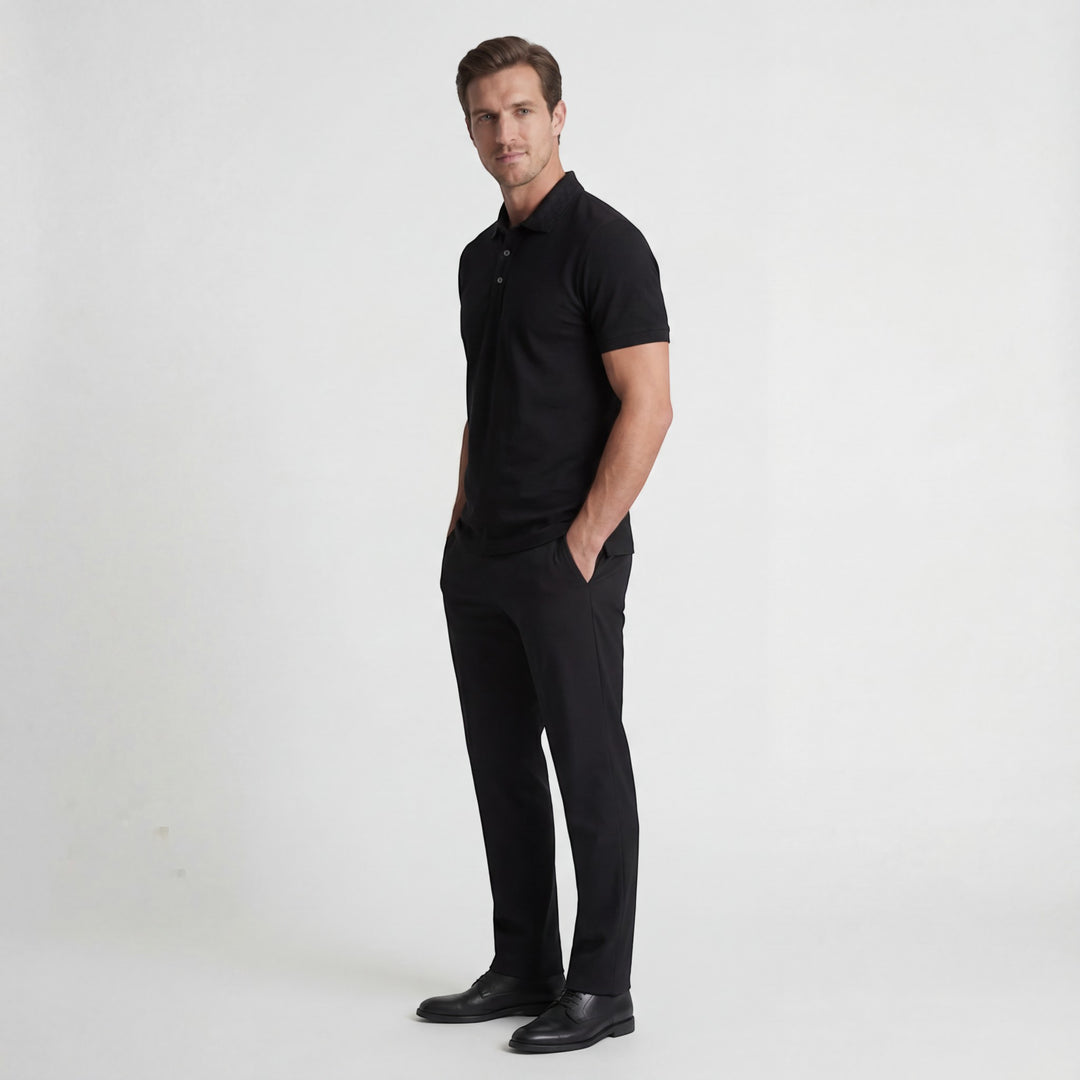 Herren-Polo aus Baumwollstrick – kurzärmeliges Polo mit Strickstruktur