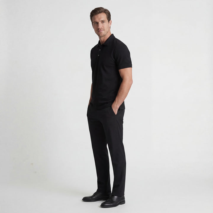 Herren-Polo aus Baumwollstrick – kurzärmeliges Polo mit Strickstruktur
