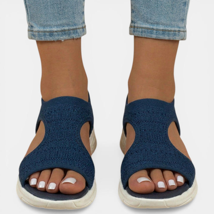 Orthopädische Damen-Sandalen zum Hineinschlüpfen – Weiches Strickmaterial und leichte Sohle