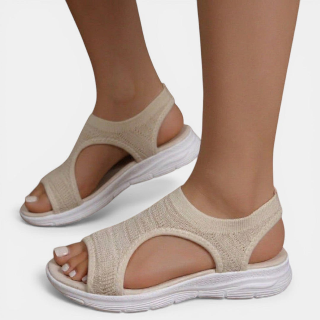 Orthopädische Damen-Sandalen zum Hineinschlüpfen – Weiches Strickmaterial und leichte Sohle