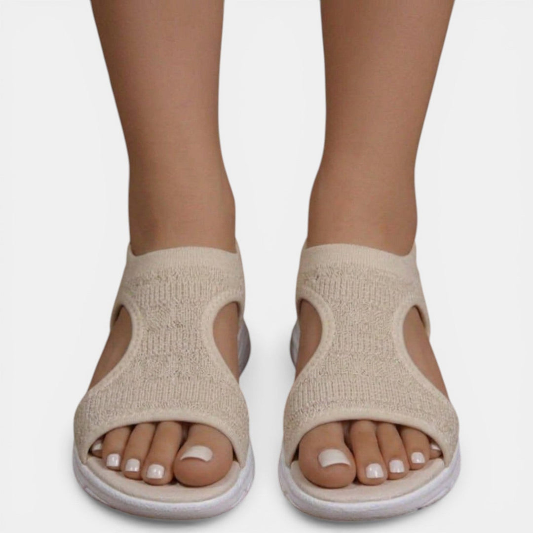 Orthopädische Damen-Sandalen zum Hineinschlüpfen – Weiches Strickmaterial und leichte Sohle