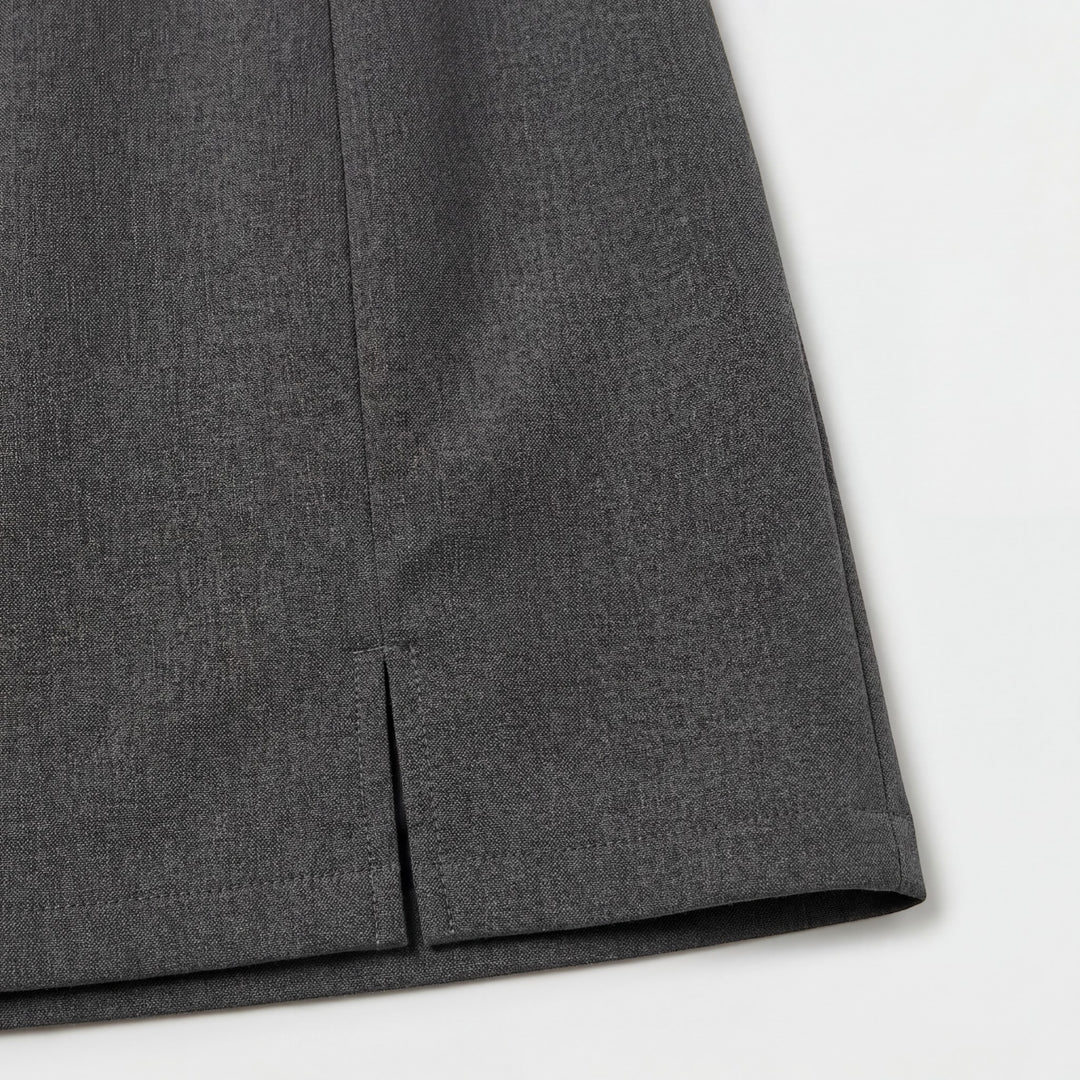 Damen Minirock in A-Linie aus Stoff – Hohe Taille mit Schlitz