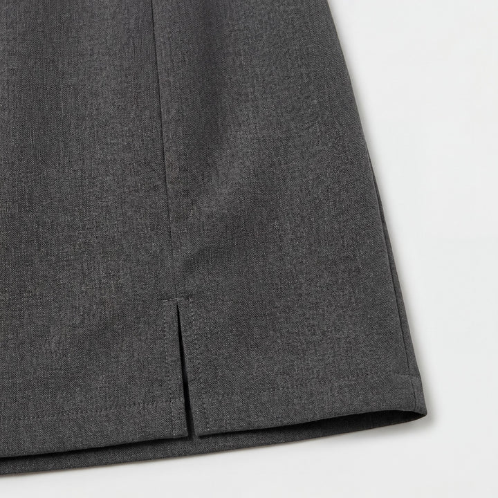 Damen Minirock in A-Linie aus Stoff – Hohe Taille mit Schlitz