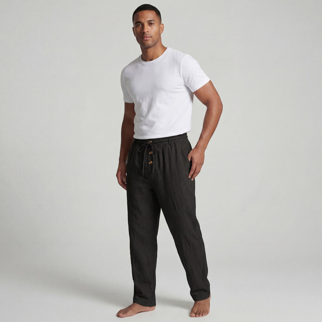 Herren Leinenhose mit Kordelzug – Gerade lässige Passform