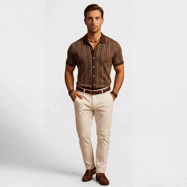 Herrenpolo aus Jacquard-Strick – Kurzarm, bequeme Passform