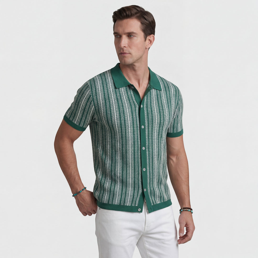 Herrenpolo aus Jacquard-Strick – Kurzarm, bequeme Passform