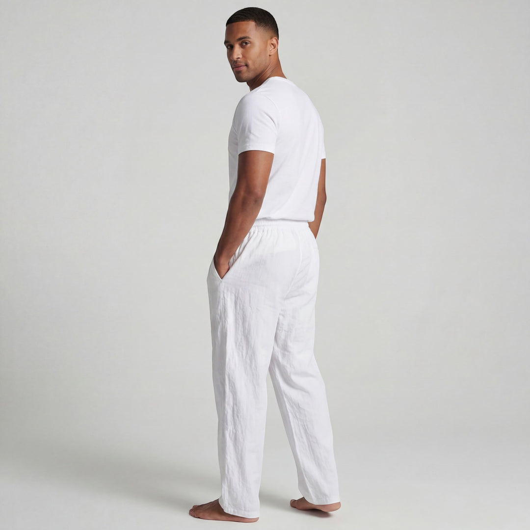Herren Leinenhose mit Kordelzug – Gerade lässige Passform