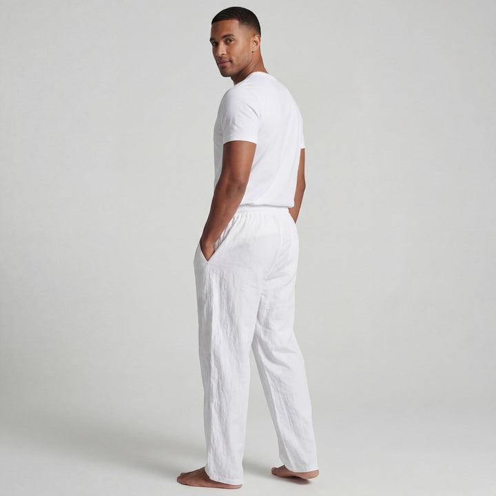Herren Leinenhose mit Kordelzug – Gerade lässige Passform