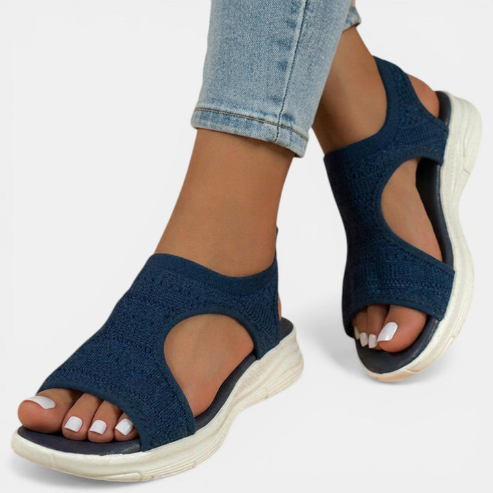 Orthopädische Damen-Sandalen zum Hineinschlüpfen – Weiches Strickmaterial und leichte Sohle