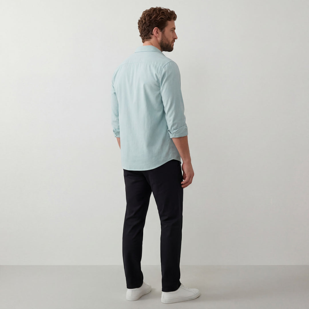 Herren Leinenhemd mit langen Ärmeln – Lässige Casual-Passform