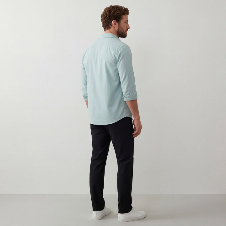 Herren Leinenhemd mit langen Ärmeln – Lässige Casual-Passform