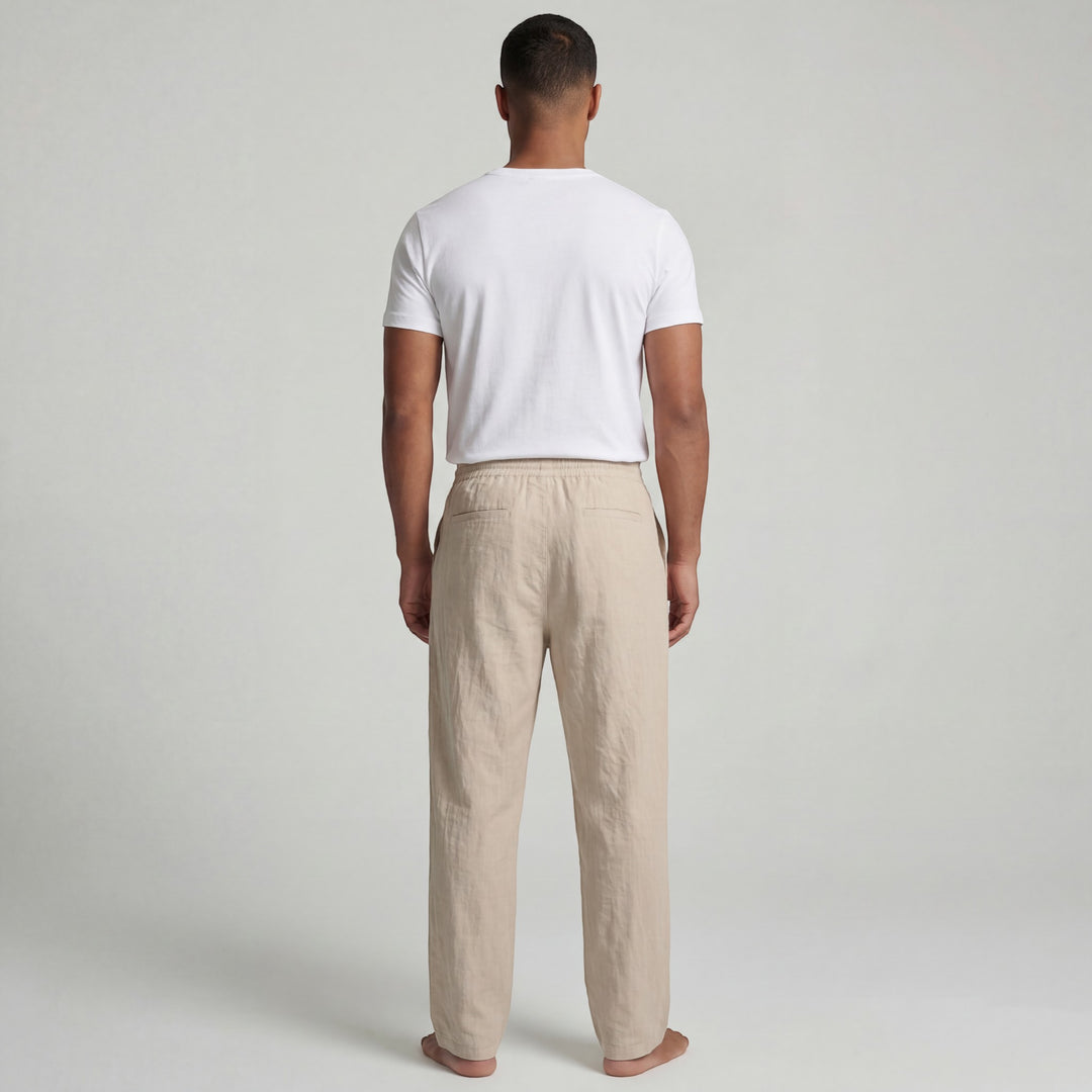 Herren Leinenhose mit Kordelzug – Gerade lässige Passform