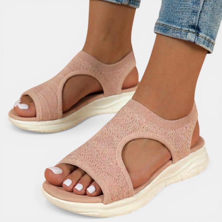 Orthopädische Damen-Sandalen zum Hineinschlüpfen – Weiches Strickmaterial und leichte Sohle