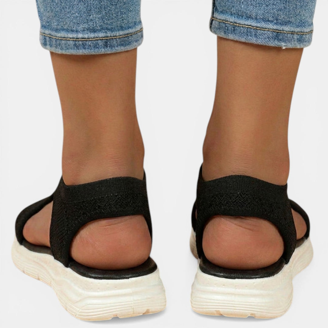 Orthopädische Damen-Sandalen zum Hineinschlüpfen – Weiches Strickmaterial und leichte Sohle