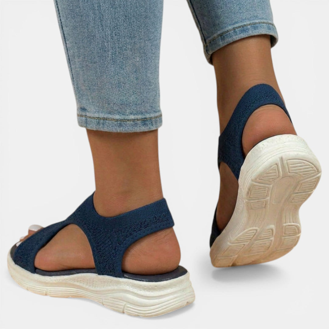 Orthopädische Damen-Sandalen zum Hineinschlüpfen – Weiches Strickmaterial und leichte Sohle