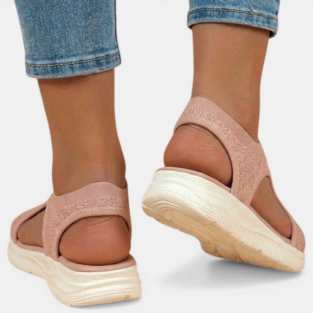 Orthopädische Damen-Sandalen zum Hineinschlüpfen – Weiches Strickmaterial und leichte Sohle