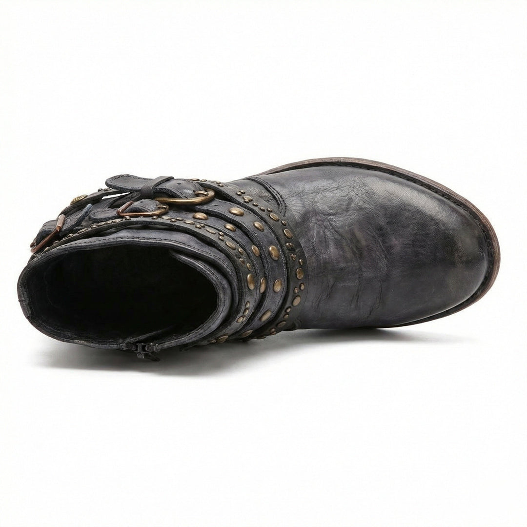 Bottines Femme Vintage à Chaîne – Allure Rétro