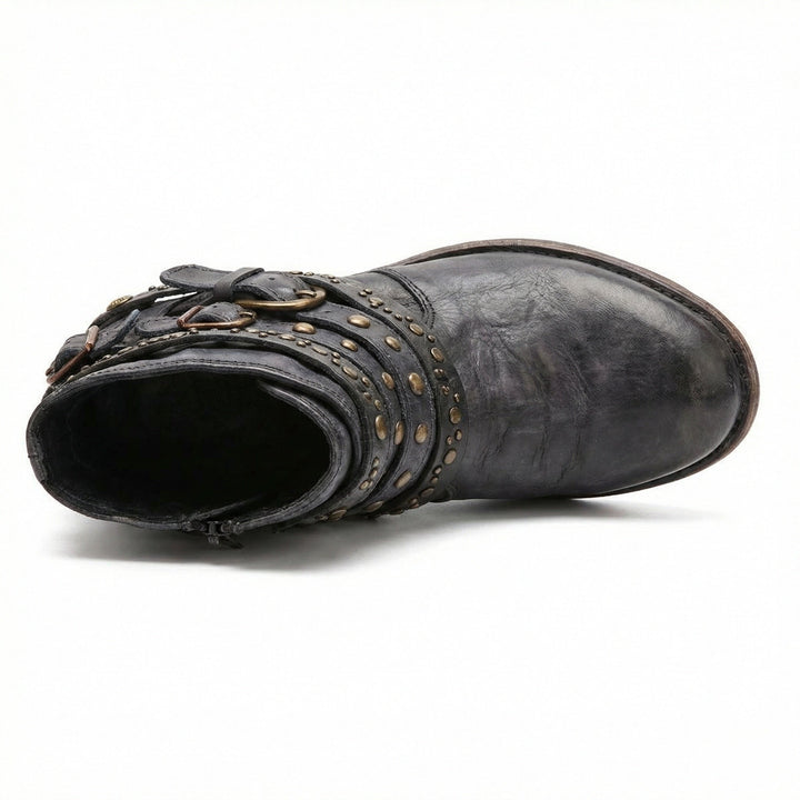 Bottines Femme Vintage à Chaîne – Allure Rétro
