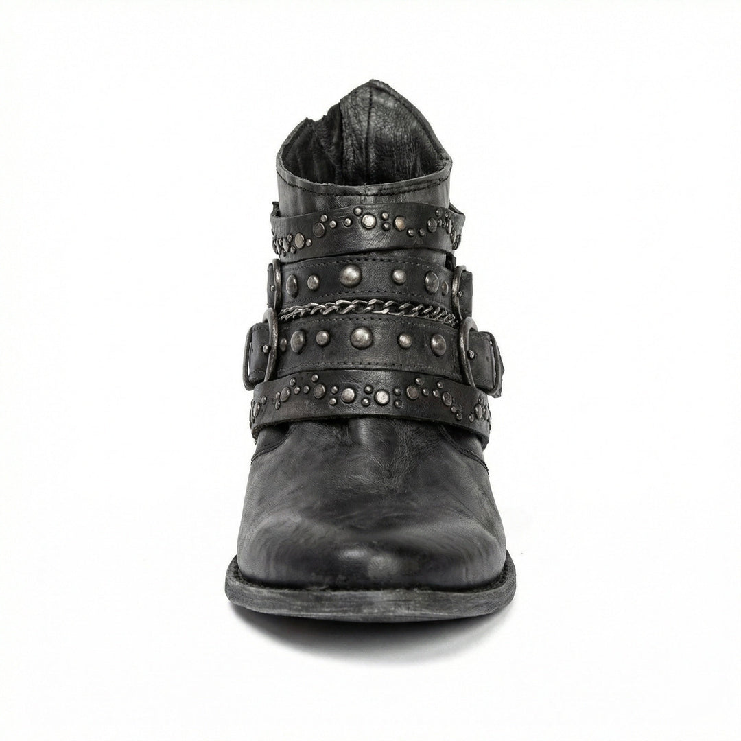 Bottines Femme Vintage à Chaîne – Allure Rétro