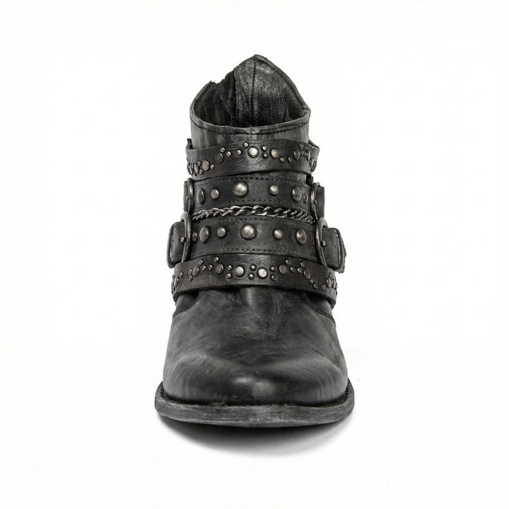 Bottines Femme Vintage à Chaîne – Allure Rétro
