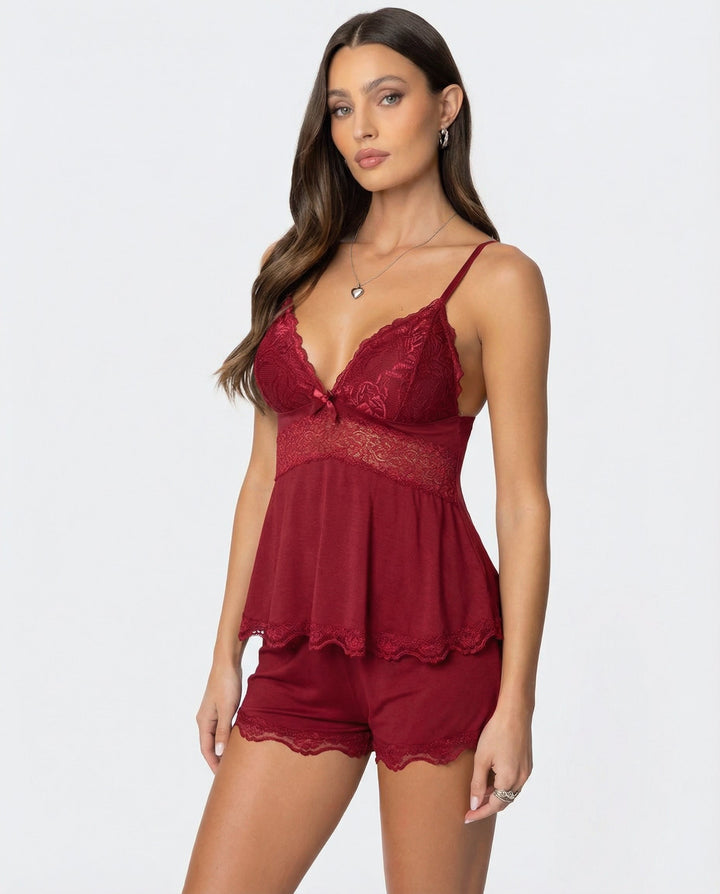 Set Top e Shorts in Pizzo Donna – Comfort ed Eleganza