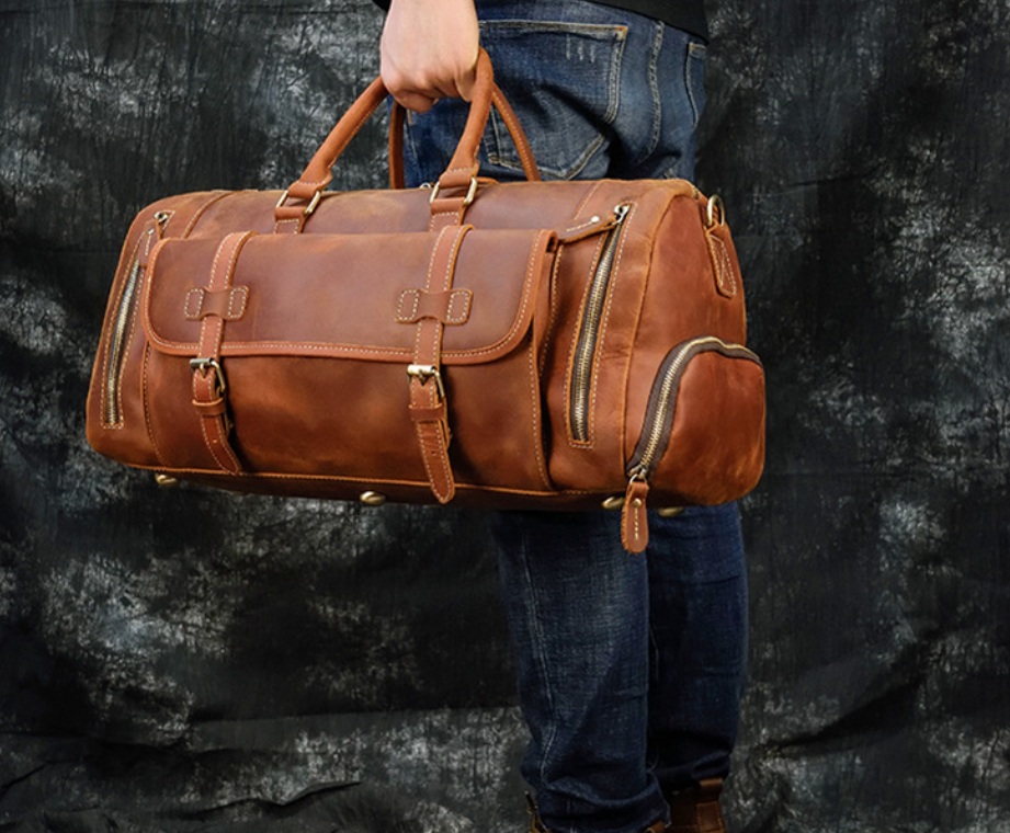 Borsa da viaggio uomo in pelle – Duffel retrò strutturato