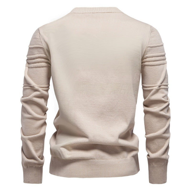 Herren-Pullover aus Baumwolle mit Rundhalsausschnitt – Zeitlose, figurbetonte Passform
