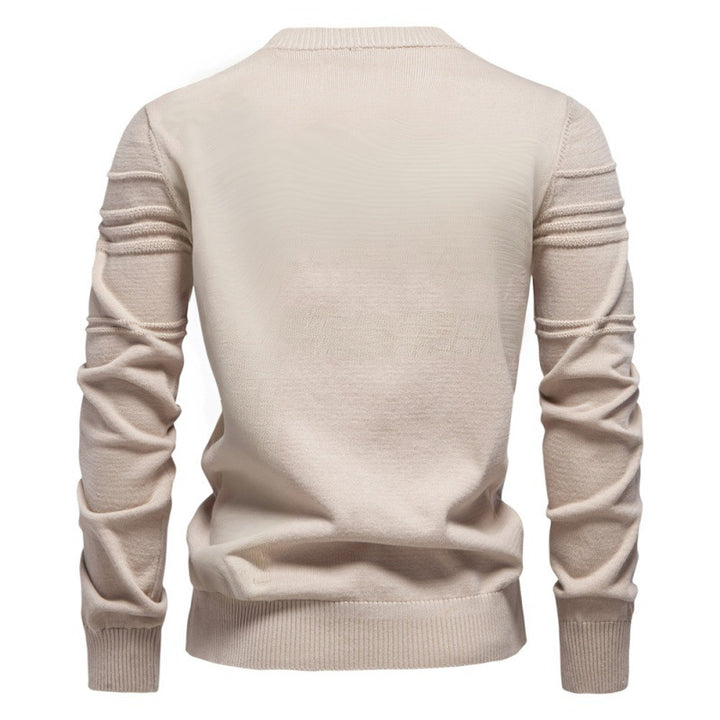 Herren-Pullover aus Baumwolle mit Rundhalsausschnitt – Zeitlose, figurbetonte Passform