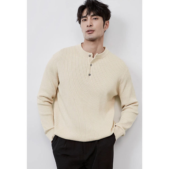 Pull Homme Coupe Slim – Maille Moderne à Manches Longues