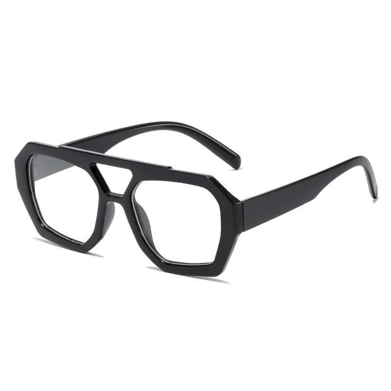 Square Double Bridge Sunglasses – Retro Unisex Frame